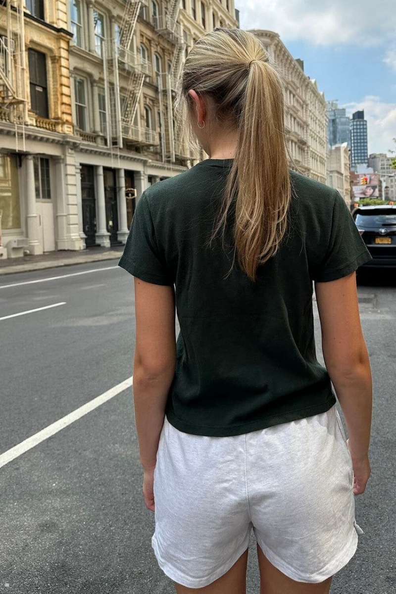 T-Shirt Brandy Melville Jamie New York Vert Foncé | TRR-59828228